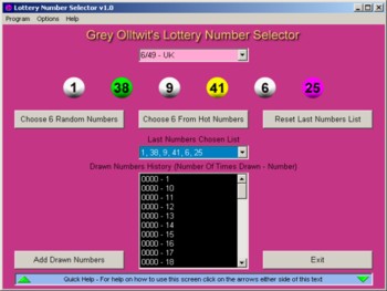 Lottery Number Selector